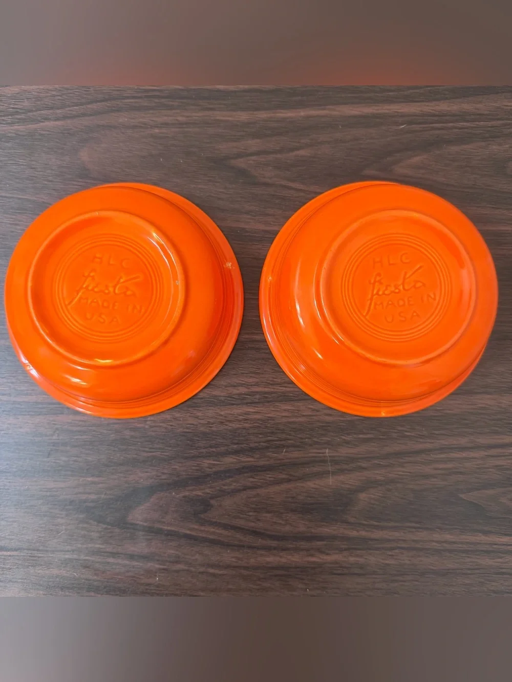 Vintage Fiesta HLC Orange Cereal Bowls Set of 2 Fiesta Ware USA 6” Bowl